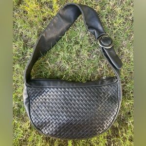 Soft woven leather hobo